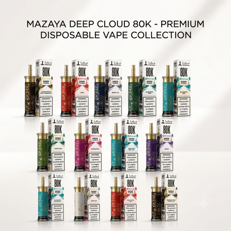 Mazaya 80K Puffs rechargeable disposable vape with smart display in Dubai UAE